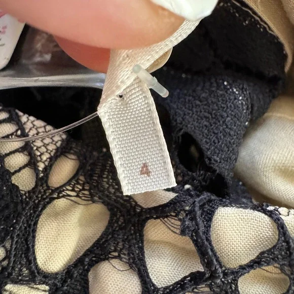 Free People Deco Lace Sheer Mini Dress Whimsigoth Bell Sleeve Edgy Boho 4 NEW - Picture 4 of 9